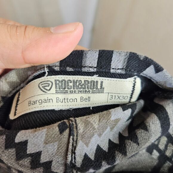 Rock and Roll Denim Button Bargain‎ bell Reversible size 31x30 - Picture 15 of 16